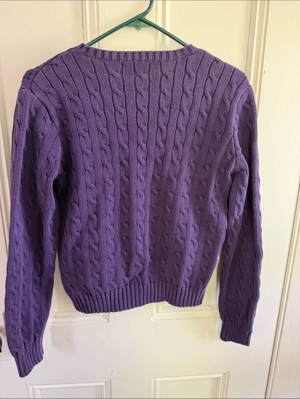Ralph Lauren Purple Cable-Knit Crewneck Sweater - Picture 6 of 6